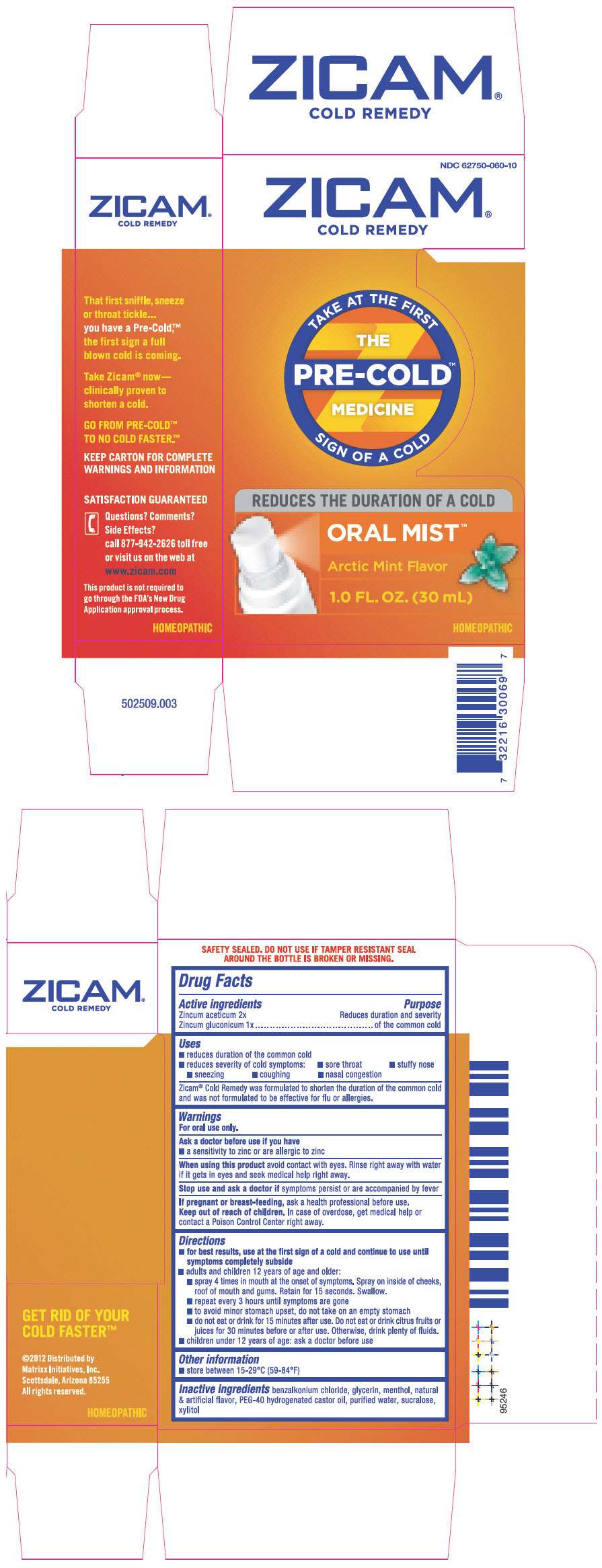 Zicam Cold Remedy Oral Mist