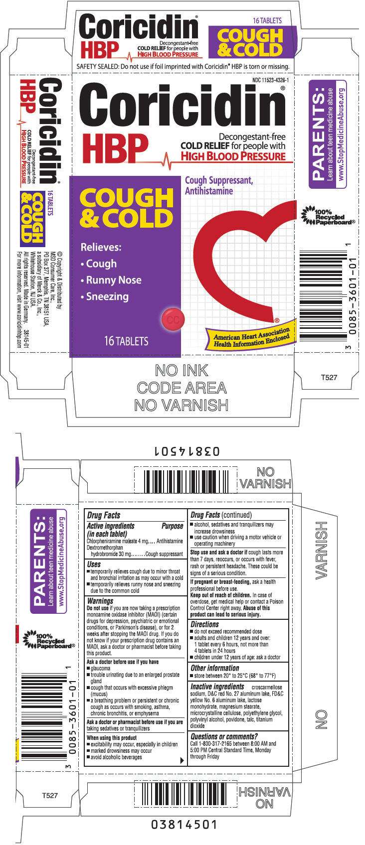 Coricidin HBP Cough and Cold