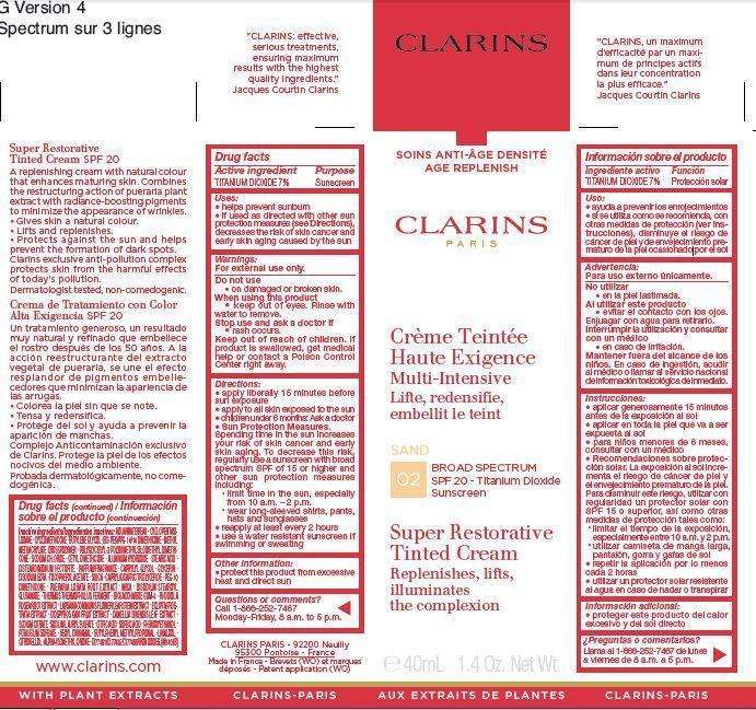 CLARINS Broad Spectrum SPF 20 Super Restorative Tinted Tint 02