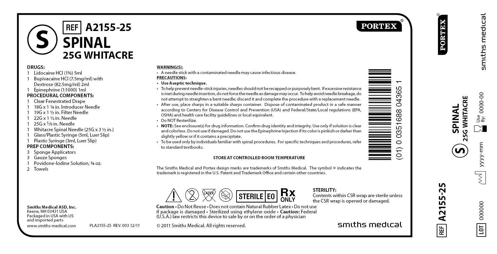 A2155-25 SPINAL 25G WHITACRE