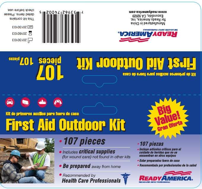 Ready America First Aid Outdoor- 107 Pieces