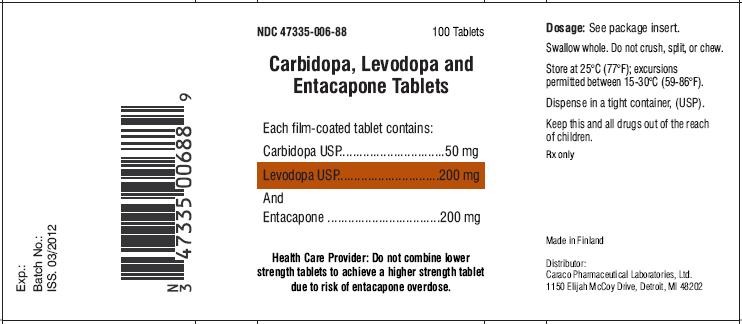 Carbidopa, levodopa and entacapone