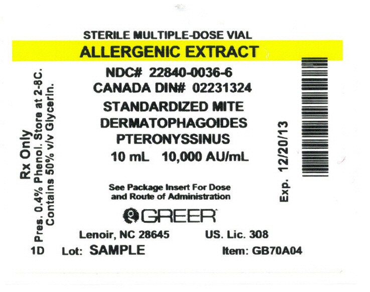 Allergenic Extracts Standardized Mite
