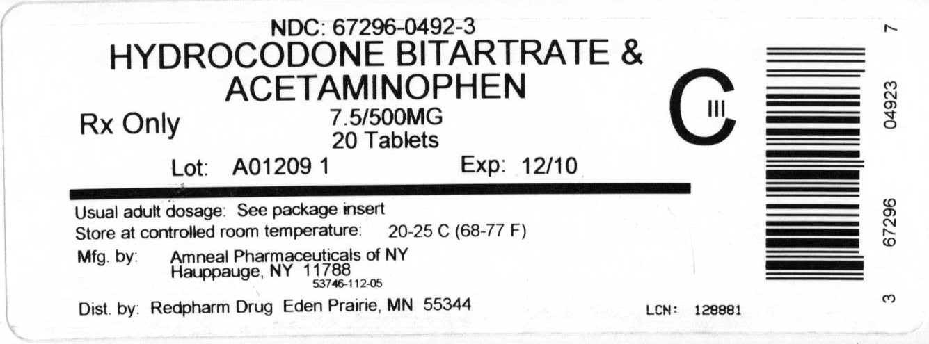Hydrocodone Bitartrate and Acetaminophen Tablets